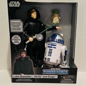 Disney NIB Star Wars Luke Skywalker, R2-D2 & Grogu Talking Action Figure Set